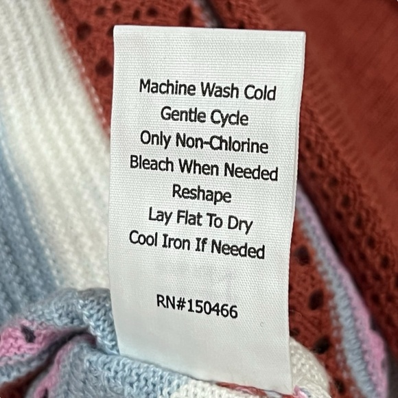 Market & Spruce Stitch Fix Womens XL Multicolor Striped Open knit Sweater NWT - Picture 7 of 10